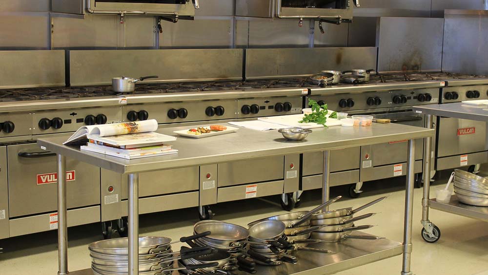 A commercial kitchen